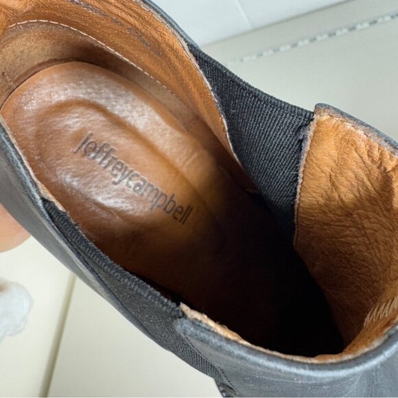 REVOLVE Jeffrey Campbell Black Duval Soft Smooth Leather Ankle Bootie Size 7 - Picture 8 of 11